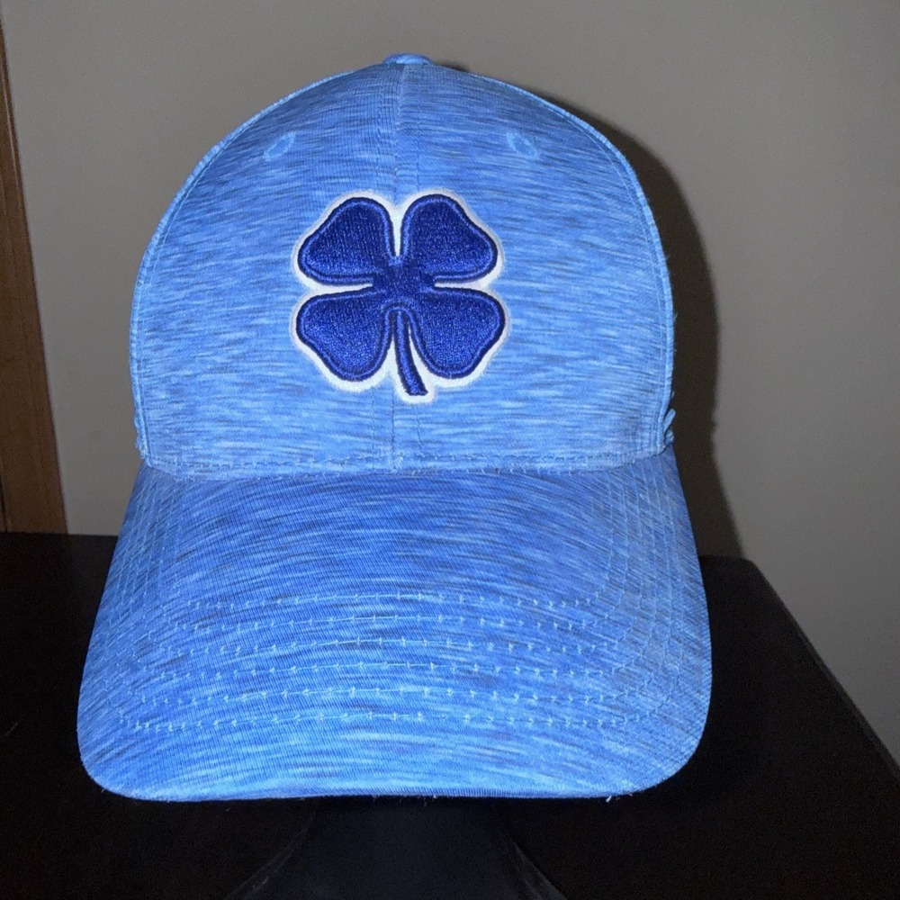 Black Clover Live Lucky Topgolf Blue Heather Space Dye Memory Fit Cap Hat S/M